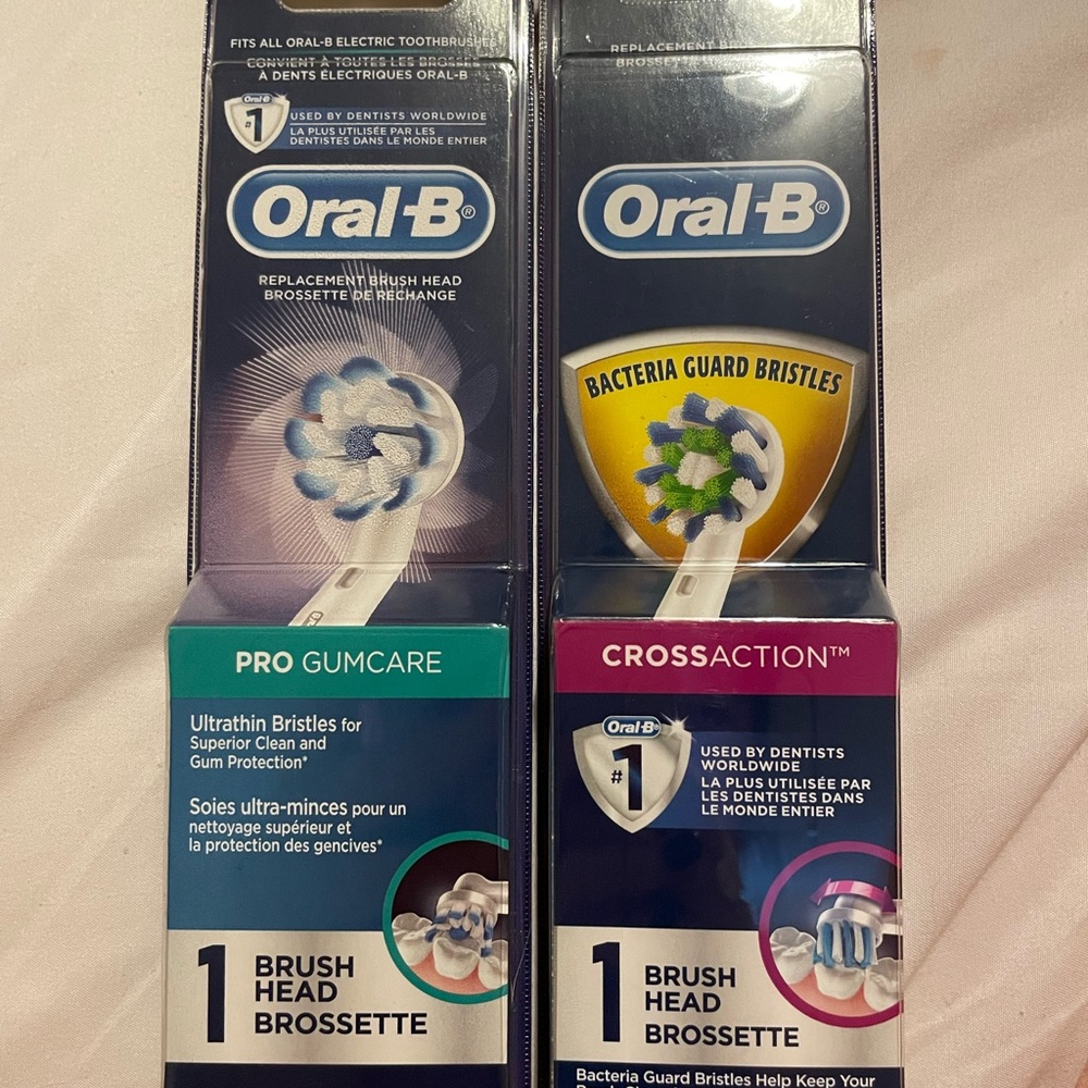 2 oral b brush heads